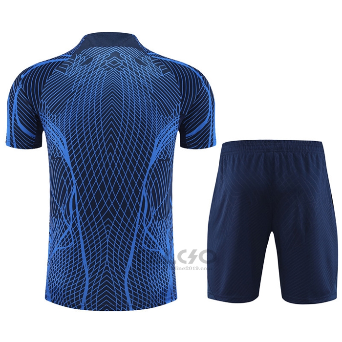 Tuta da Track Paesi Bassi Manica Corta 2022-2023 Blu - Pantaloncini